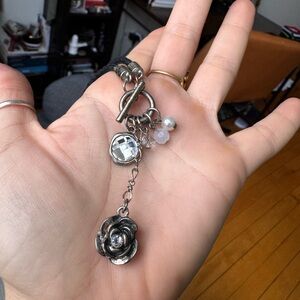 Silver Floral Charm Necklace